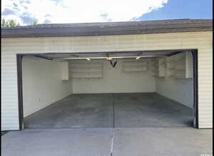 Garage with driveway