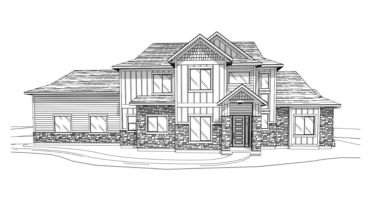 Architectural Rendering. Illustrating the exterior facade of the property