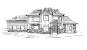 Architectural Rendering. Illustrating the exterior facade of the property