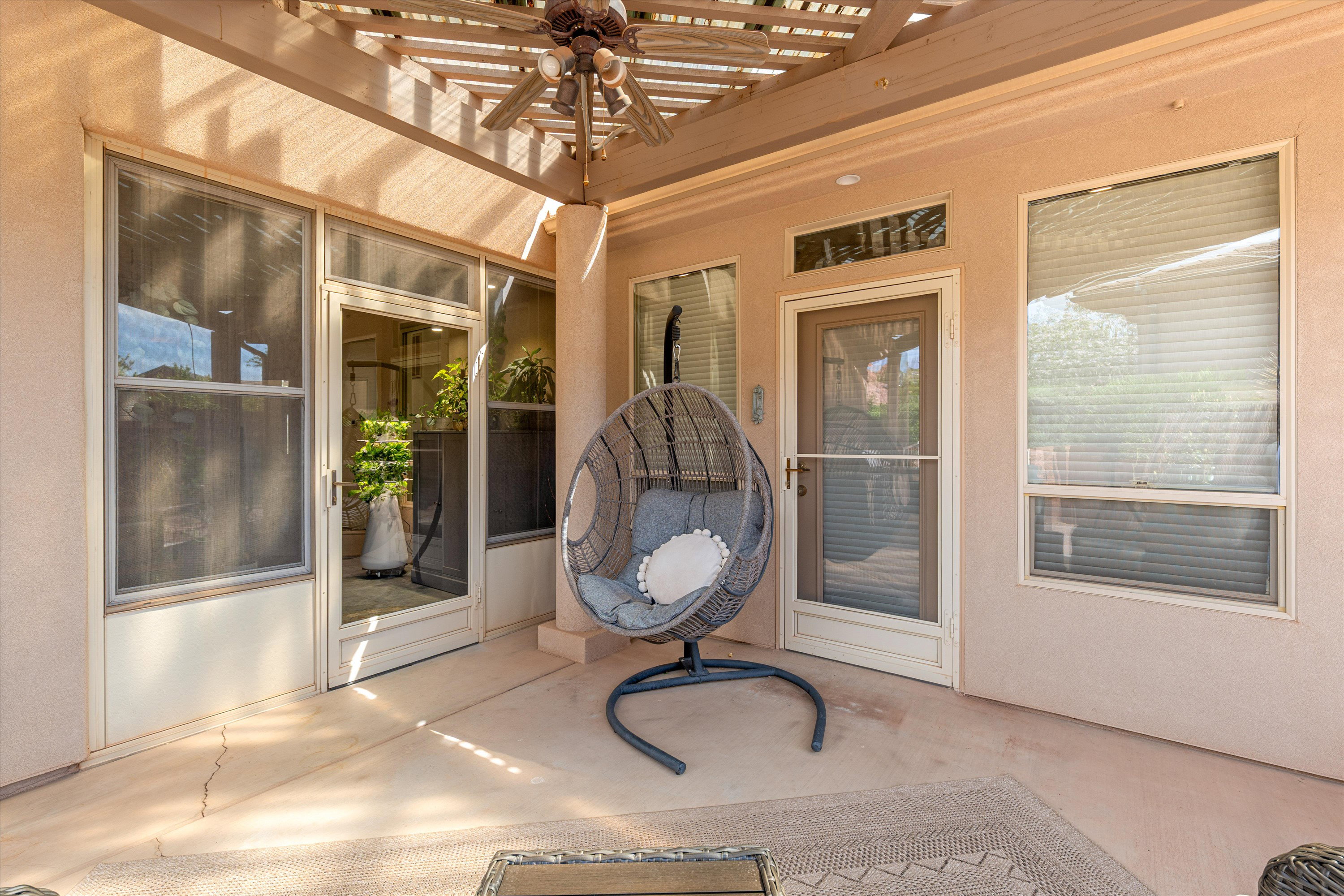 View of patio featuring a pergola