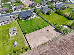 Aerial view of residential area