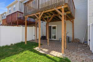 View of patio featuring a deck