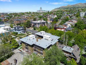 Aerial view of a the Avenues and Capitol building