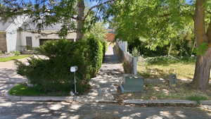 Walk way down street to elementary school