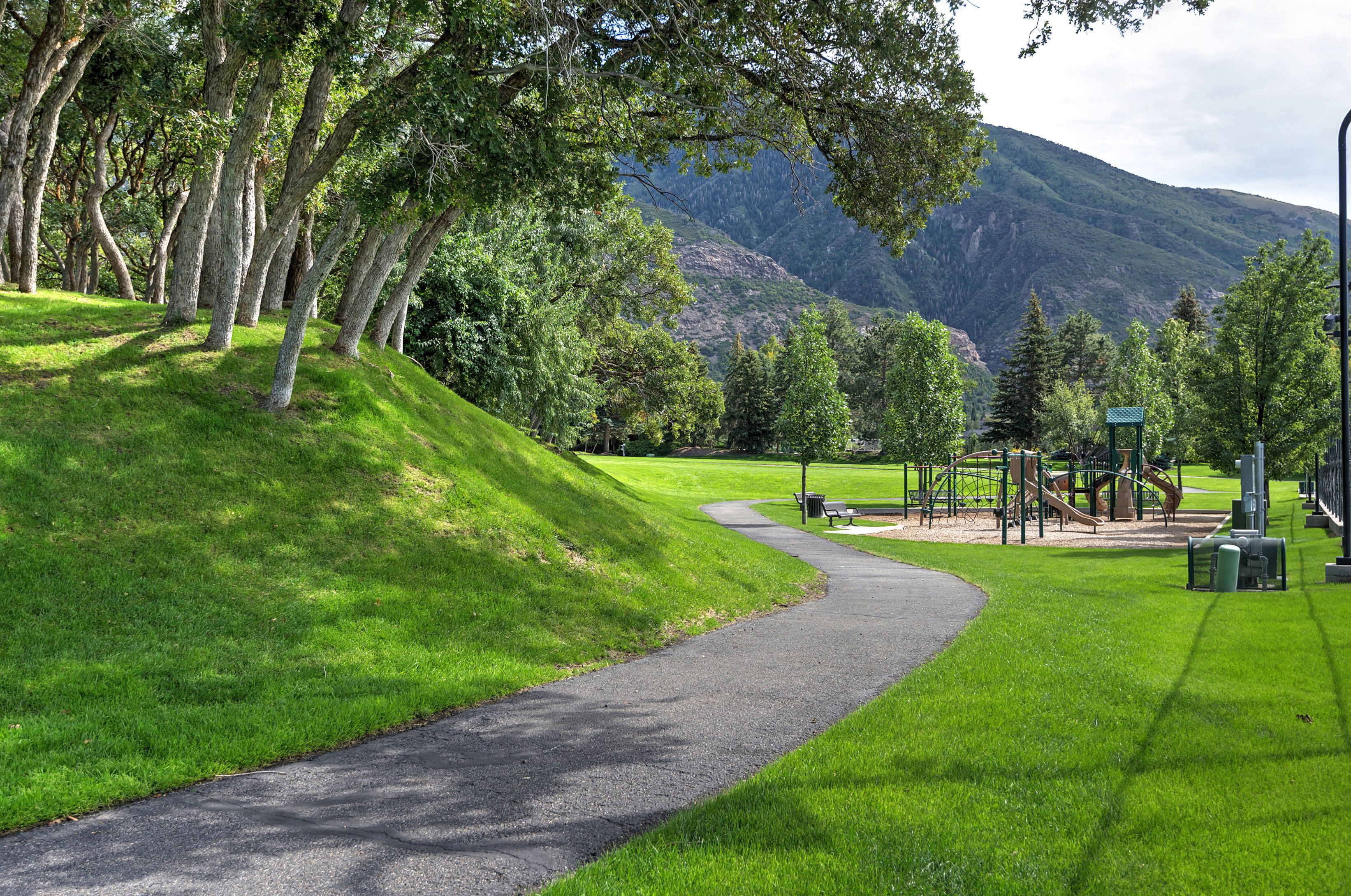 Walking paths and playground