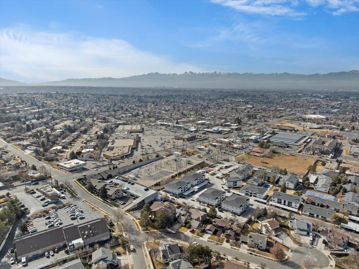 Expansive urban landscape with a distant mountain range backdrop