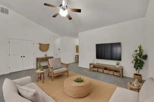 Living room virtually staged