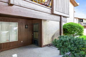 Ground-level patio with concrete flooring
