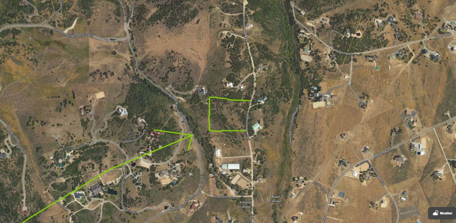 Aerial Map. Outlining the property's boundaries and surrounding geographical features