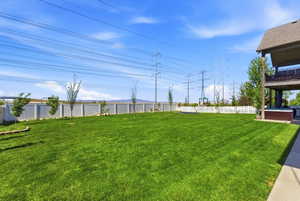 View of fenced backyard