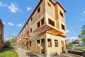 New construction townhome framing