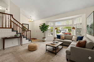 Living room virtually staged