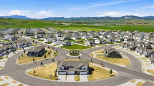 Expansive residential development featuring a variety of single-family homes and townhomes