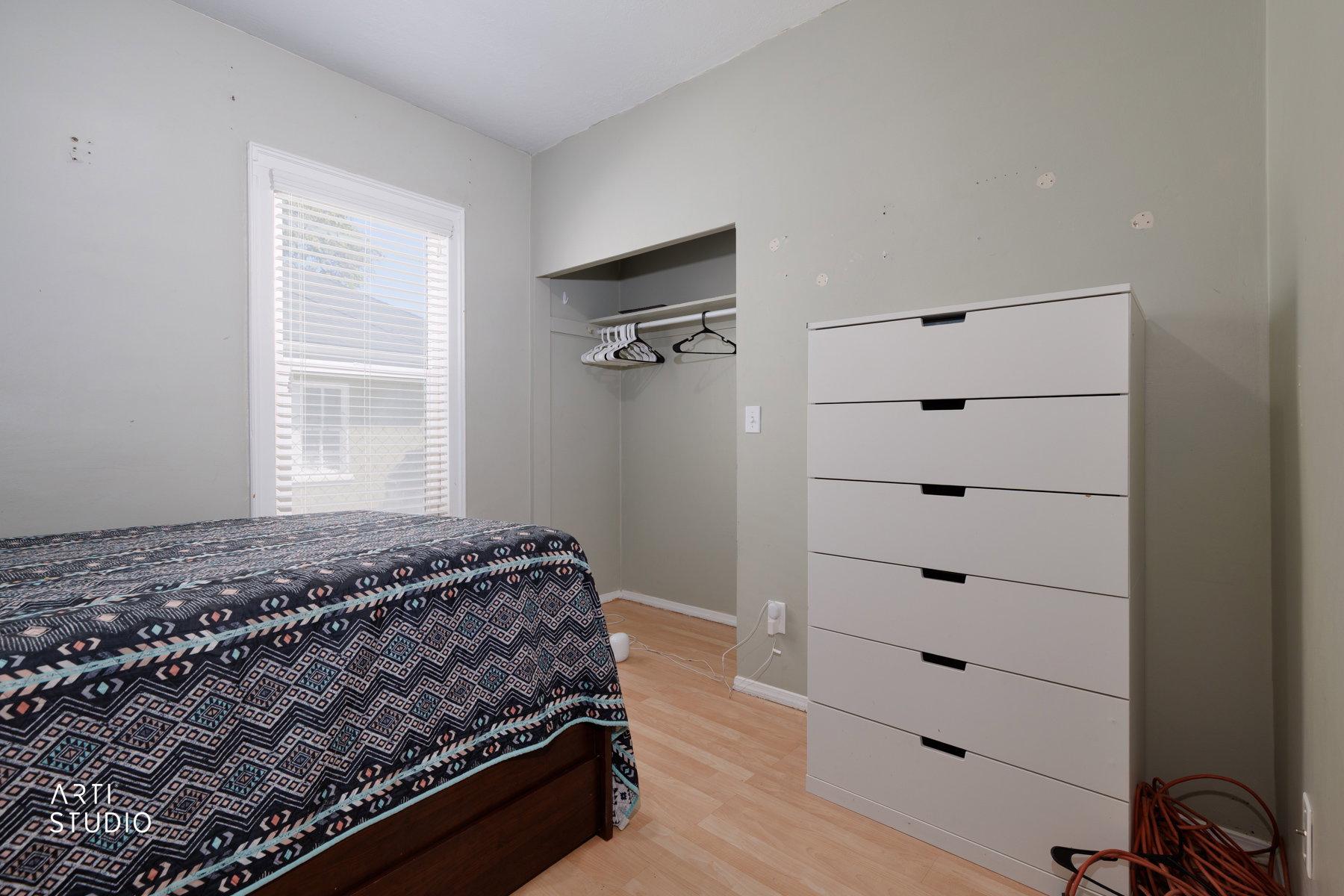 bedroom in front of main house