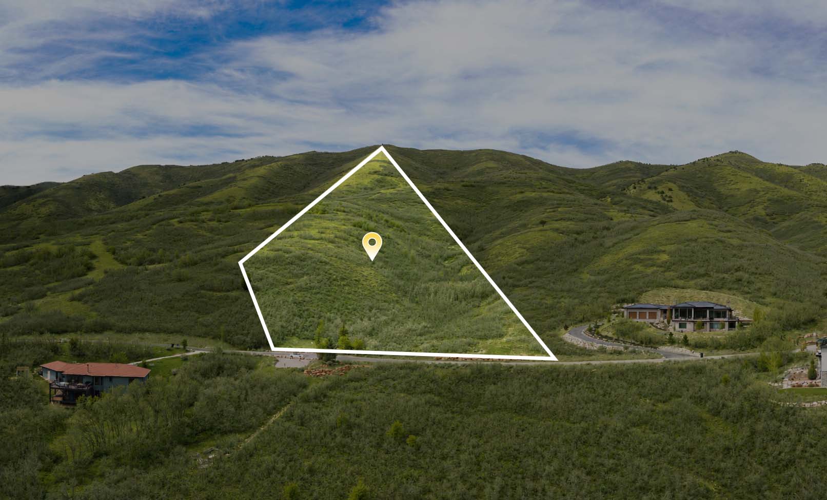 Approximate boundaries of this stunning 9.92-acre mountain homesite.