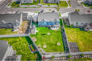 Aerial view of residential area