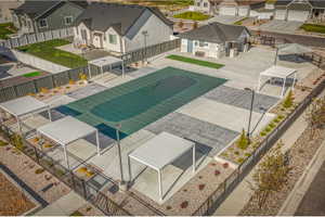 View of swimming pool featuring a residential view