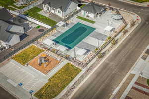 Aerial view of residential area