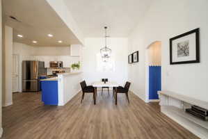 Virtually staged dining area