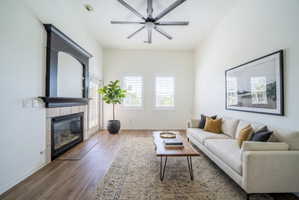 Virtually staged living room