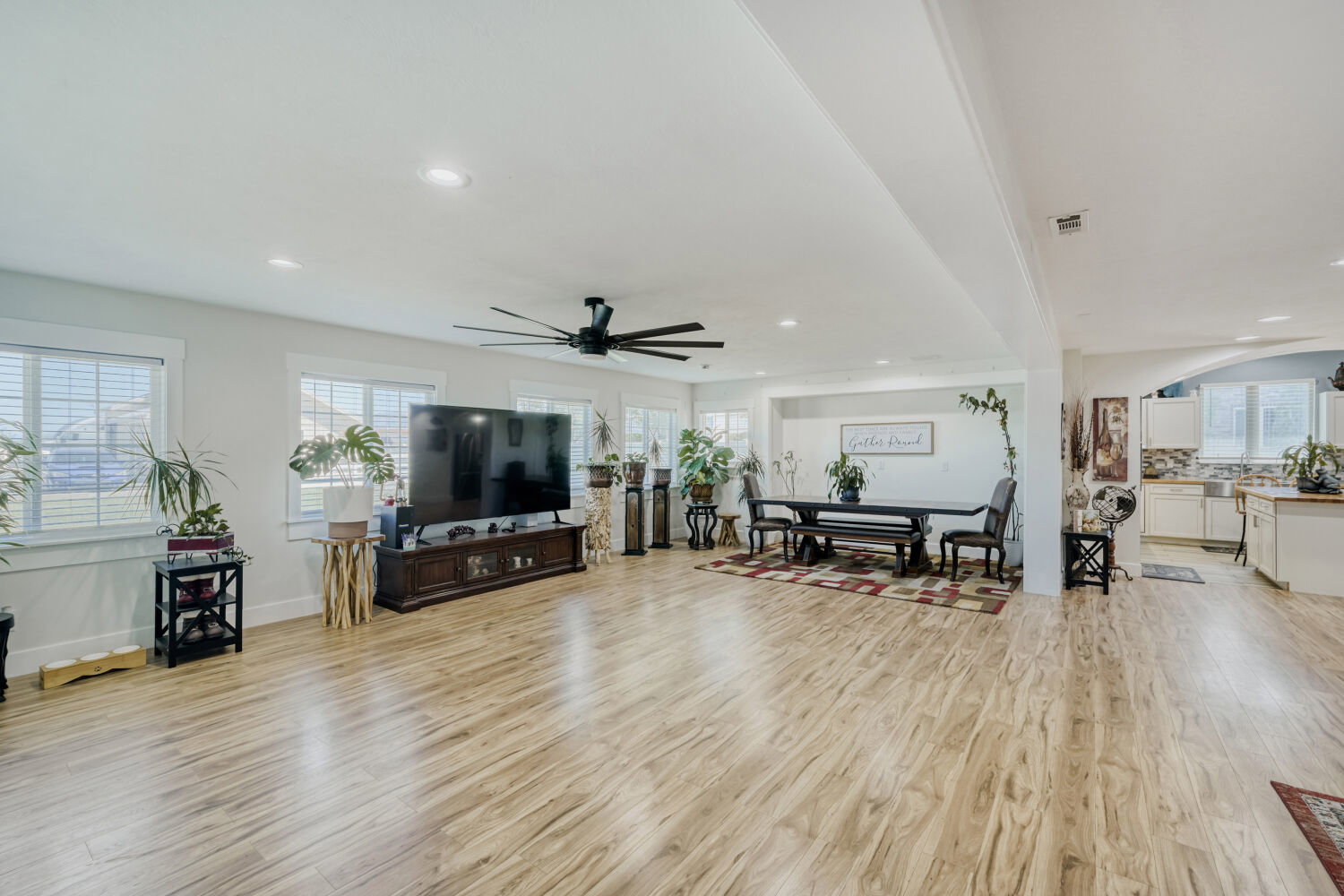 Beautiful large windows that oversee the back side of the property