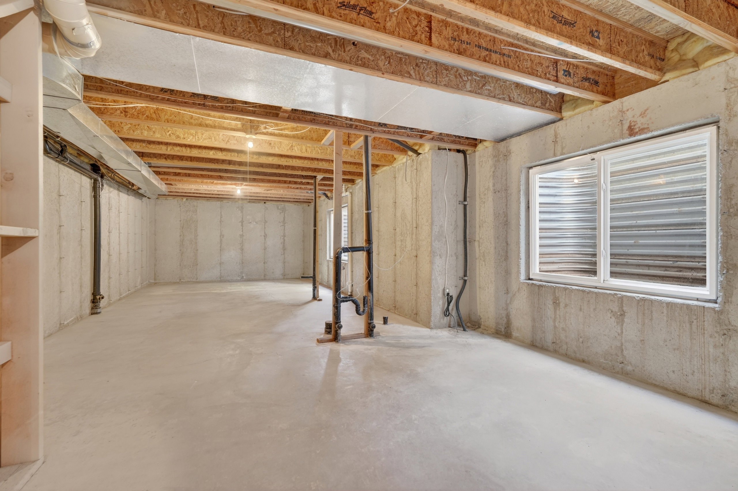 Unfinished basement offering substantial potential