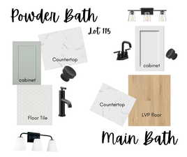 Design Selection Document. Detailing material and fixture specifications for the property's powder and main baths