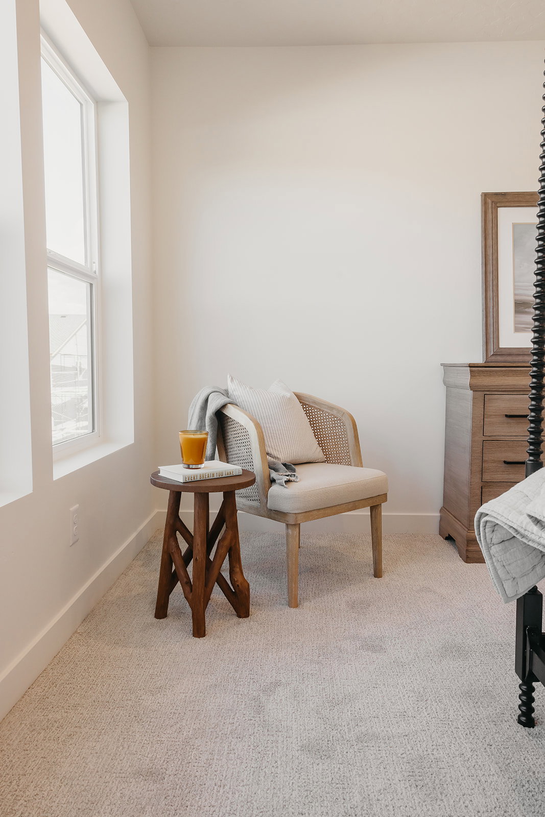 Bright interior space with light-toned walls and plush carpeting