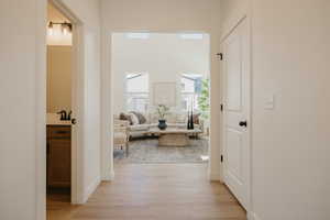 Light wood-finish flooring throughout