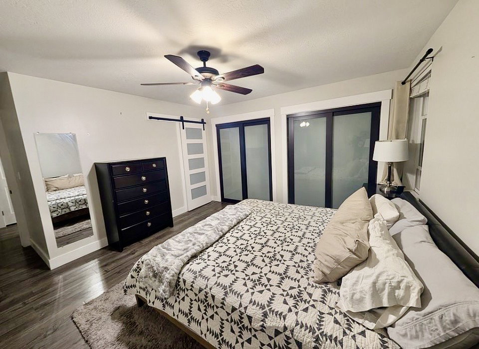 Wood-finish flooring throughout
