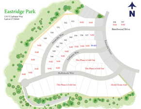Subdivision Map. Displaying lot status and street layouts within the property