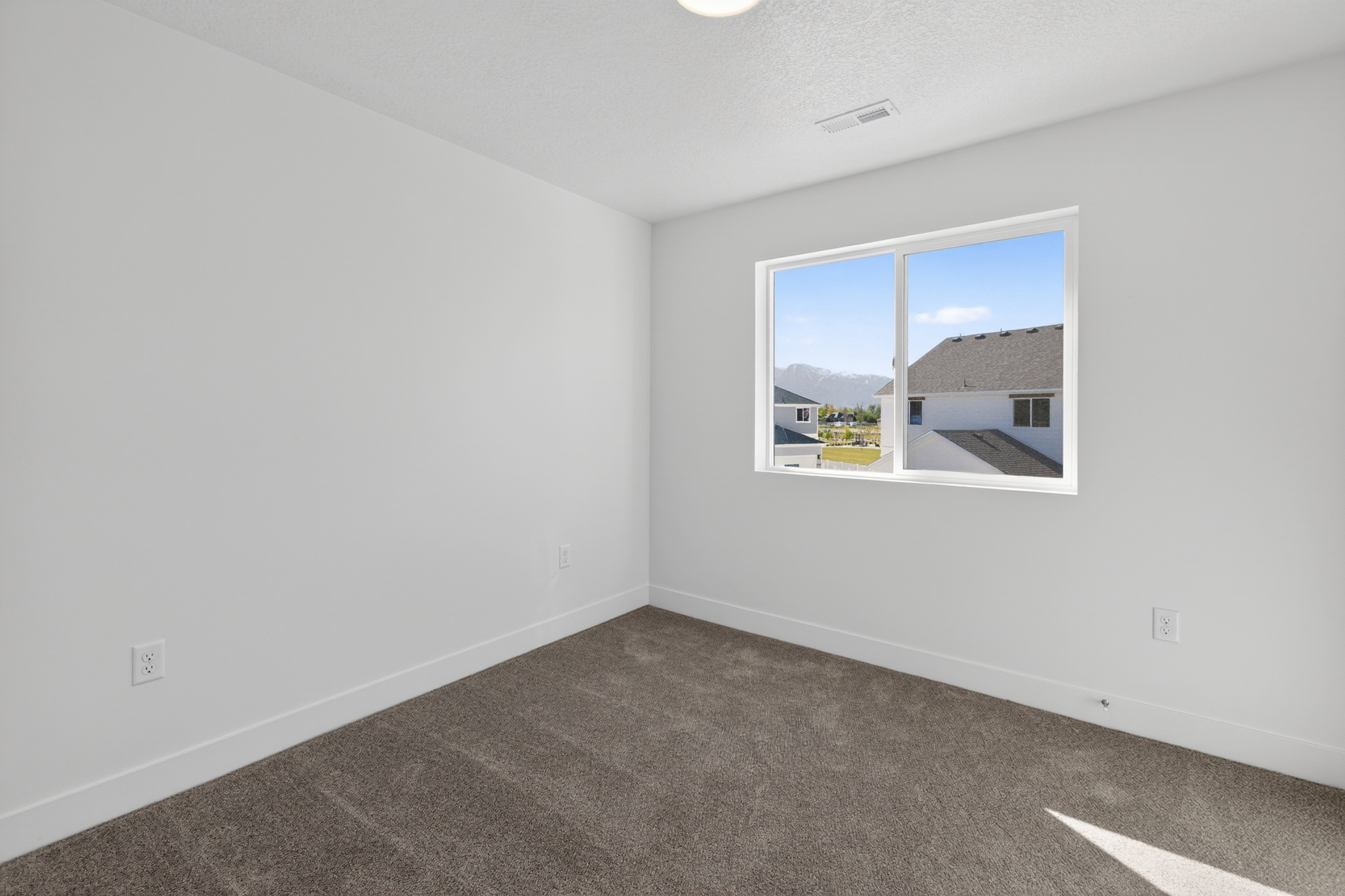Windowed room featuring white walls, baseboards, and a neutral-toned carpet