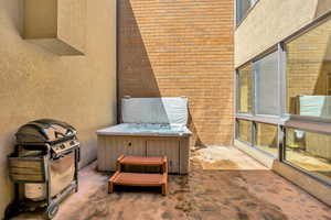 Private atrium with private hot tub