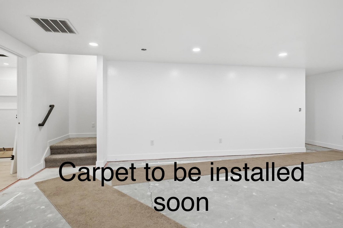 Basement family room to have carpet soon