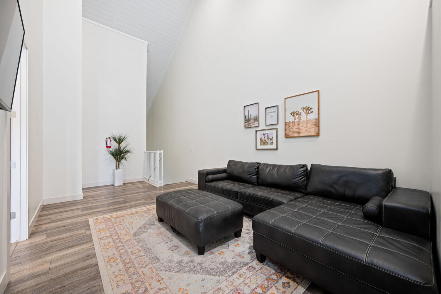 Vaulted ceiling with shiplap detailing