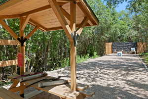 Outdoor archery range featuring a gravel path and two targets