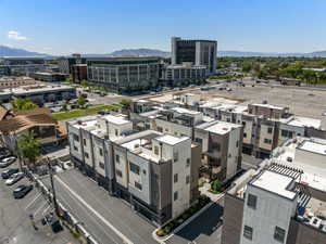 View of urban area with a mountain backdrop
