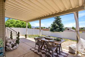 Spacious covered patio! No backyard neighbors! Actively farmed field behind gives lots of privacy!