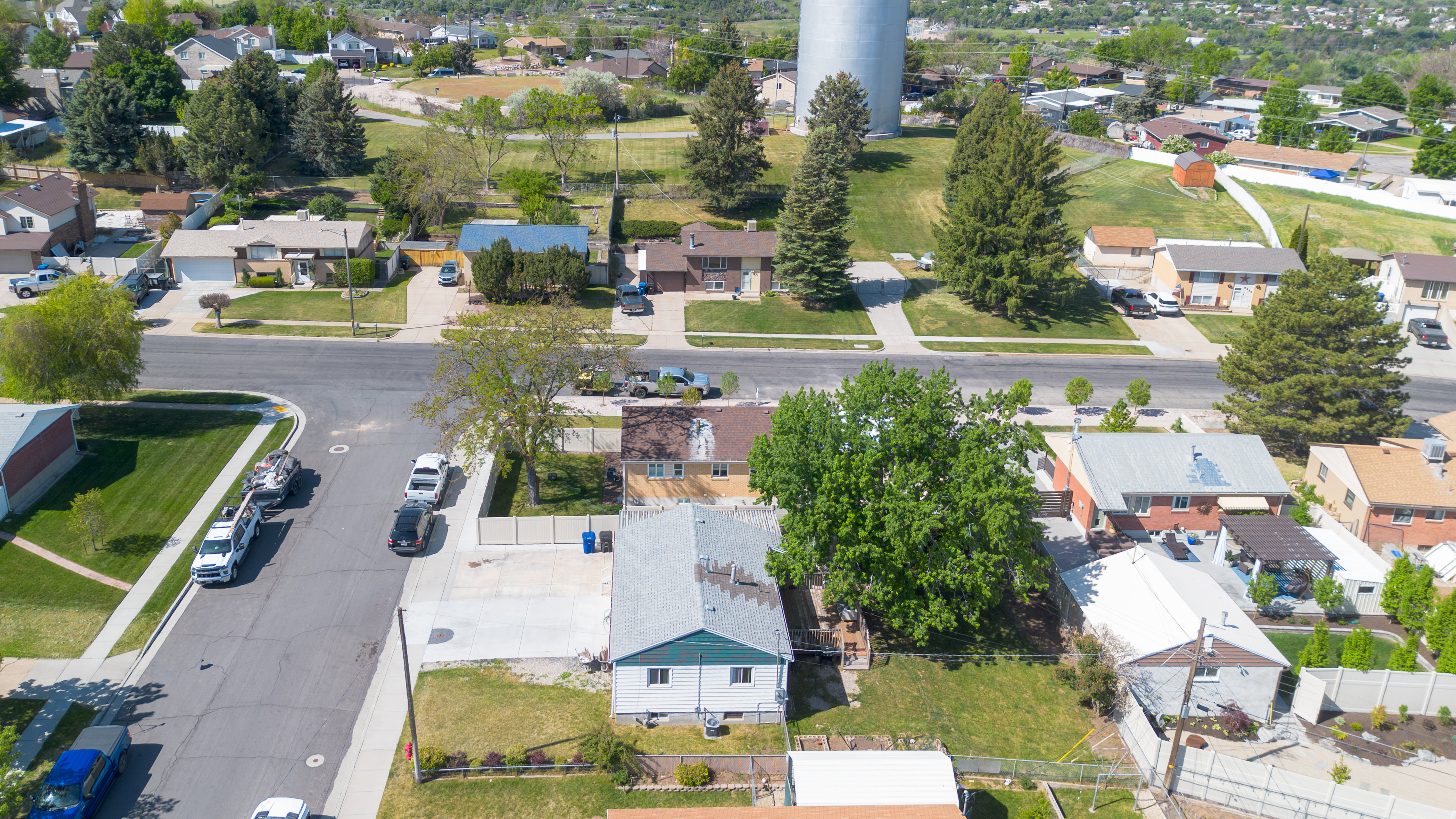 Residential neighborhood featuring established homes and mature trees