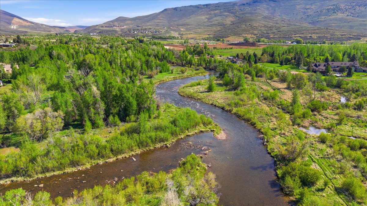 Winding river surrounded by abundant natural greenery