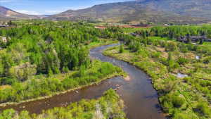 Winding river surrounded by abundant natural greenery