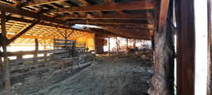 View of horse barn