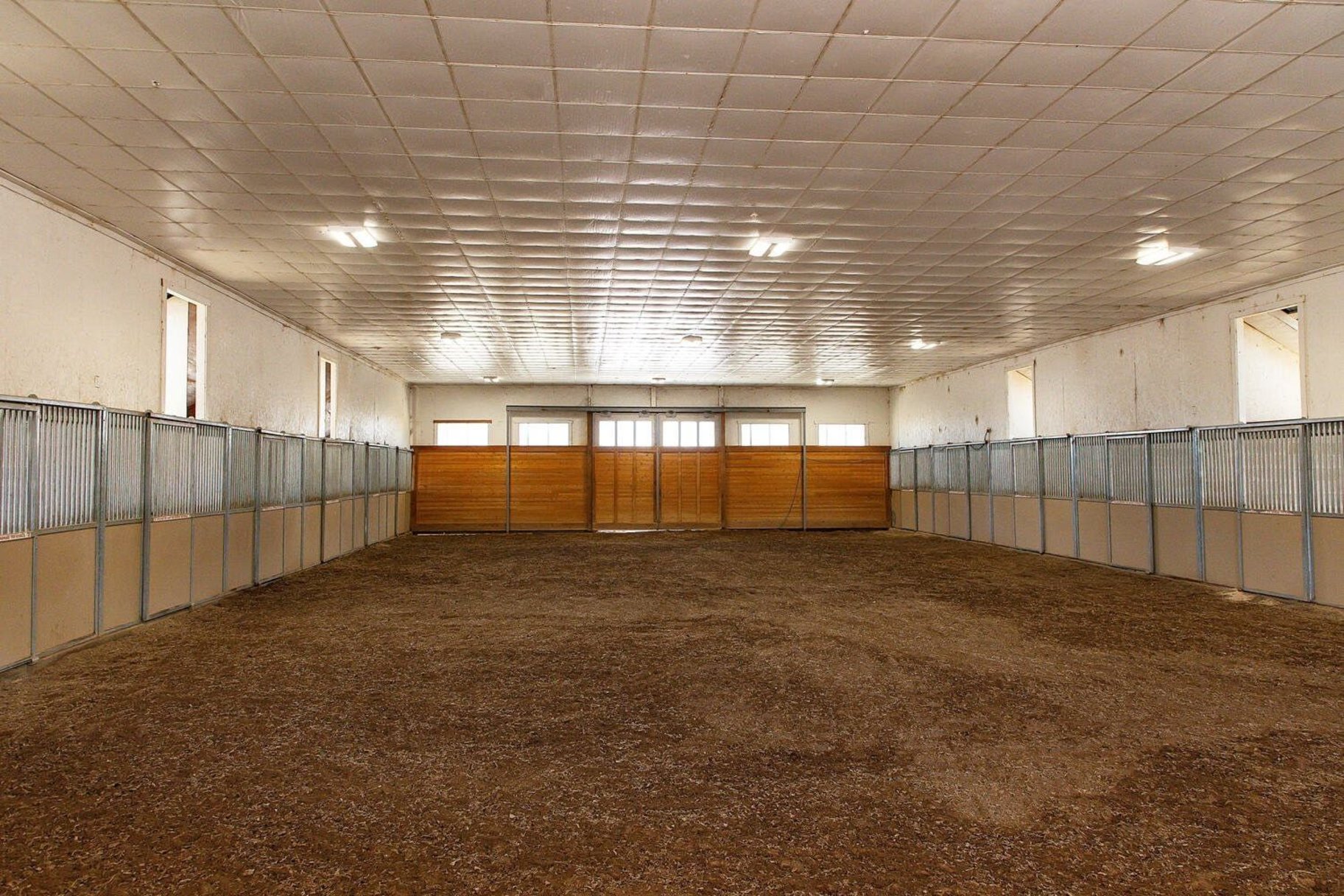 Spacious indoor arena with ample natural light from multiple windows