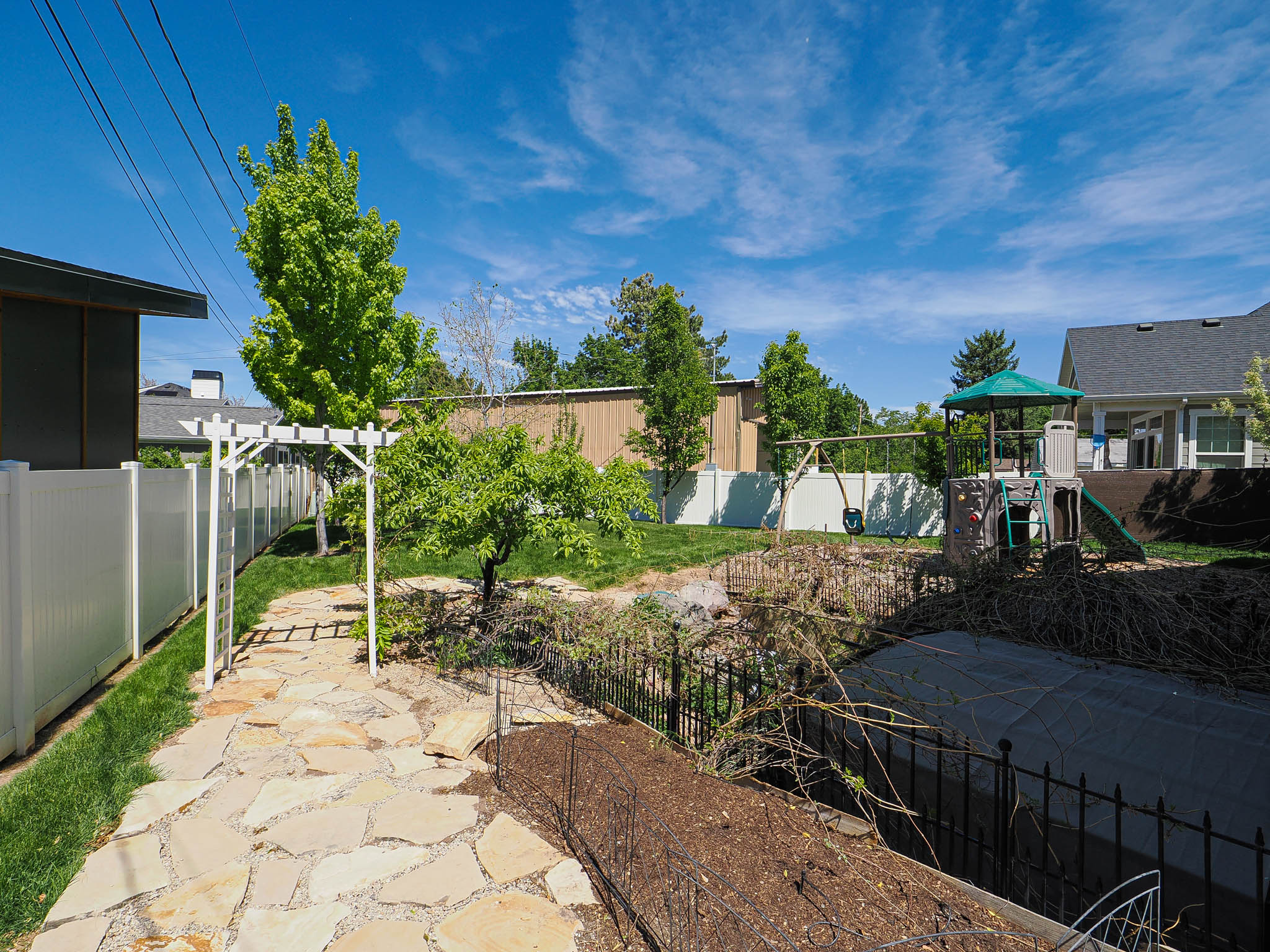 Patio off kitchen leading to the back yard.