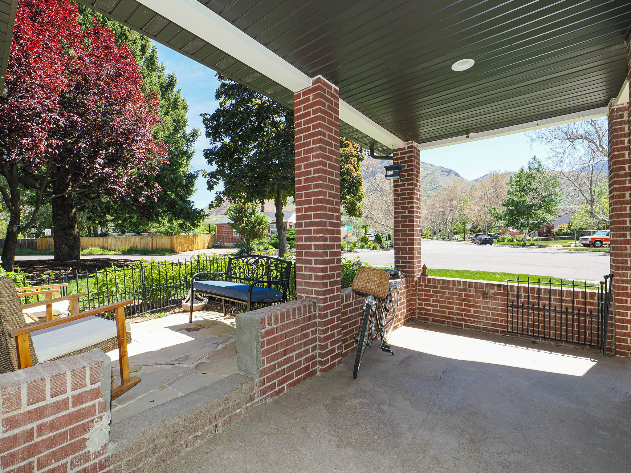 Front patio with views of the Wasatch Mountains.