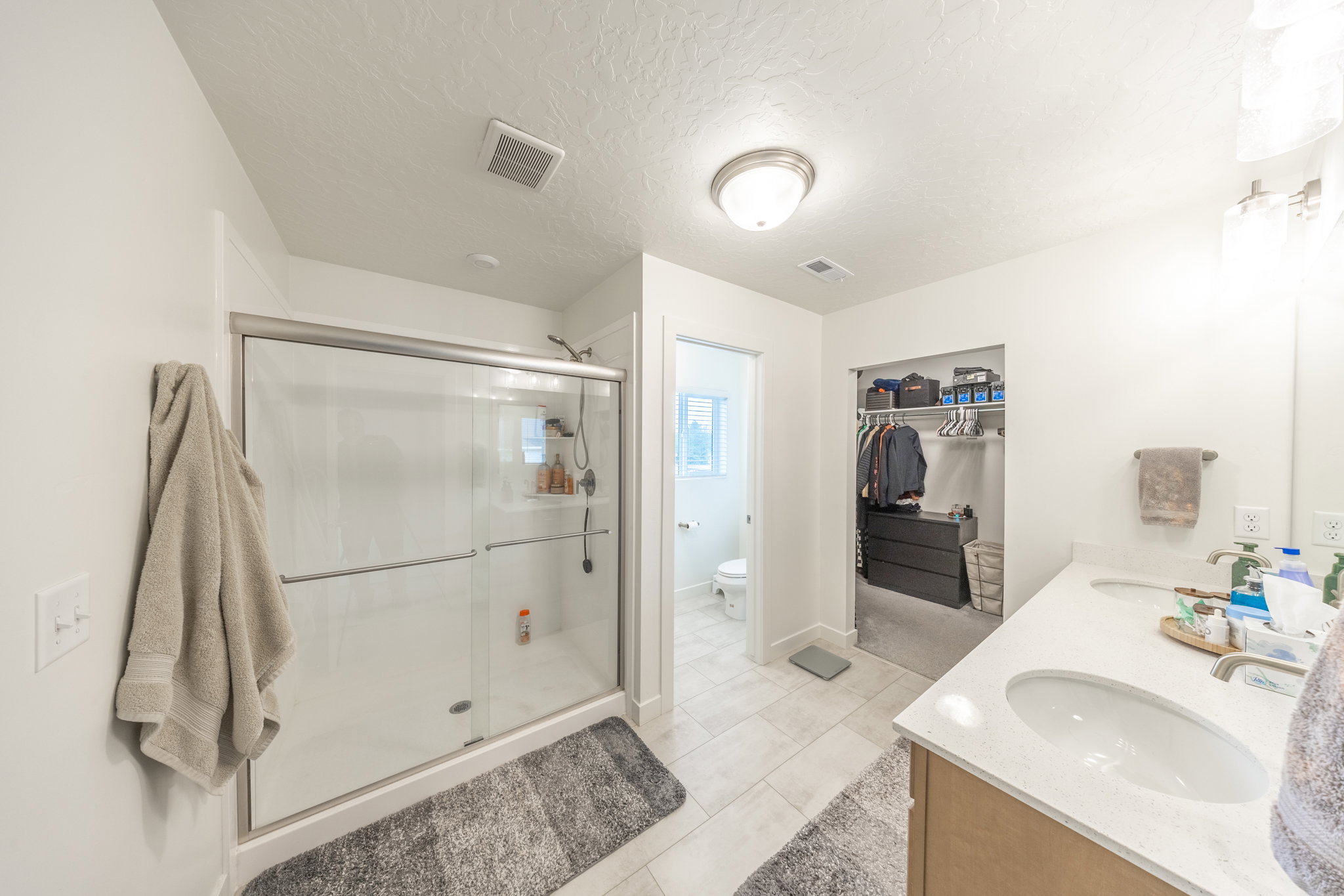 Primary bathroom with double vanities
