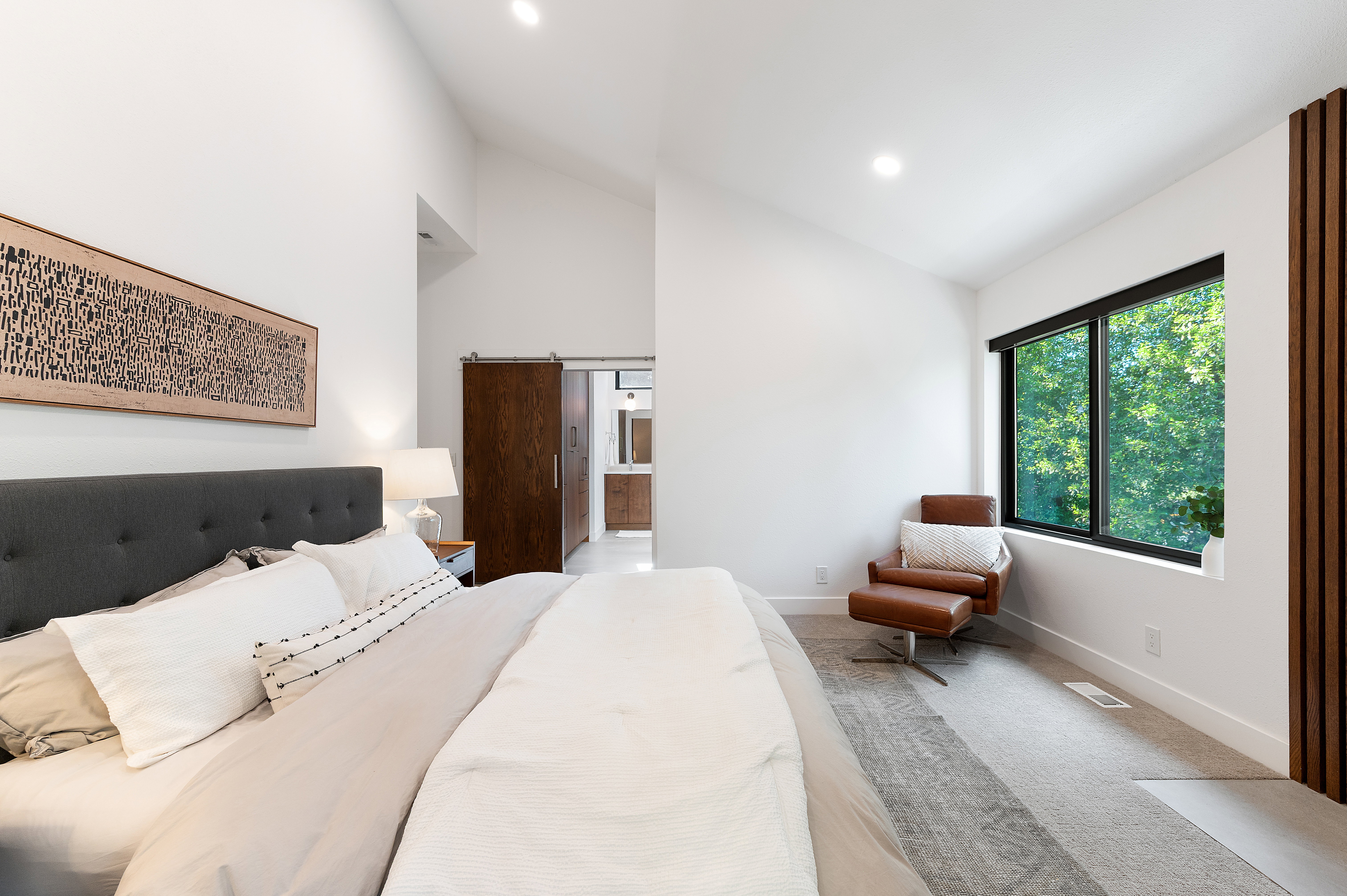Vaulted ceilings with recessed lighting