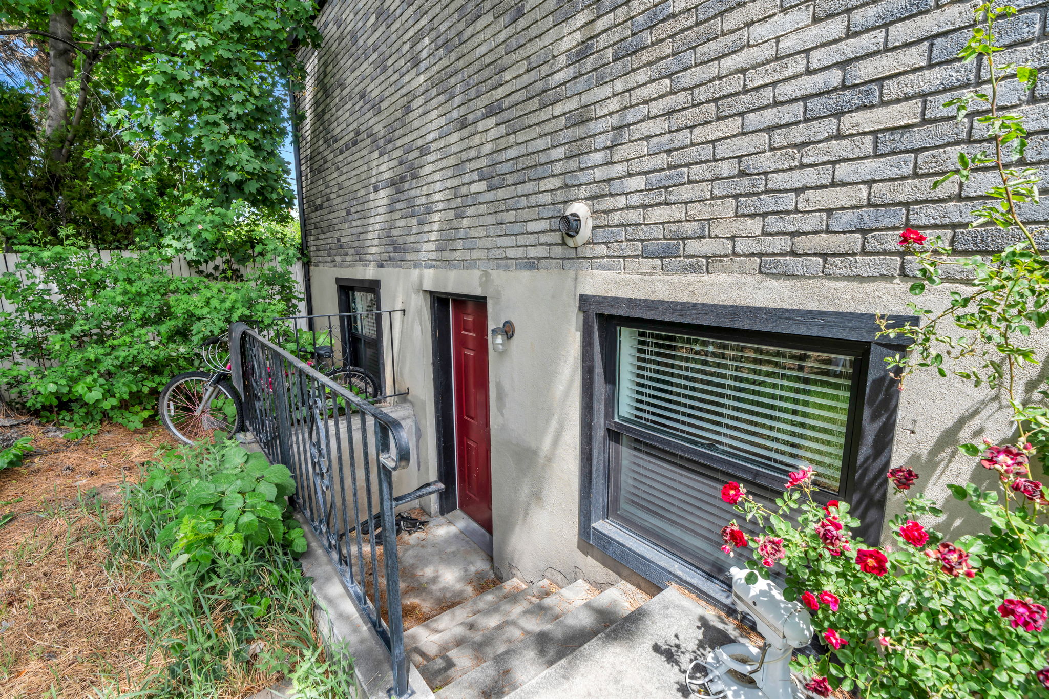 Outside entrance to basement apartment