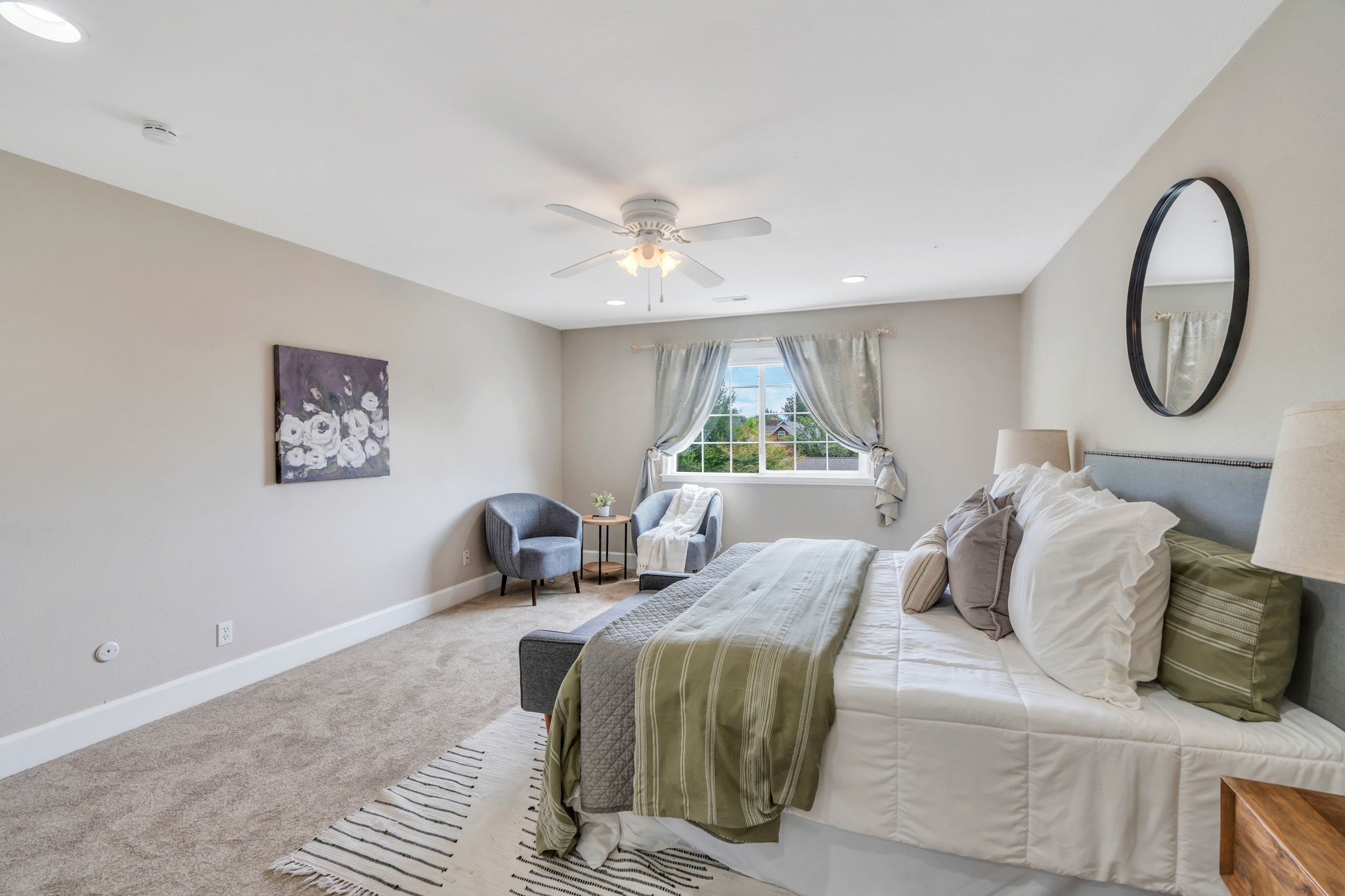 Large master has room for sitting area