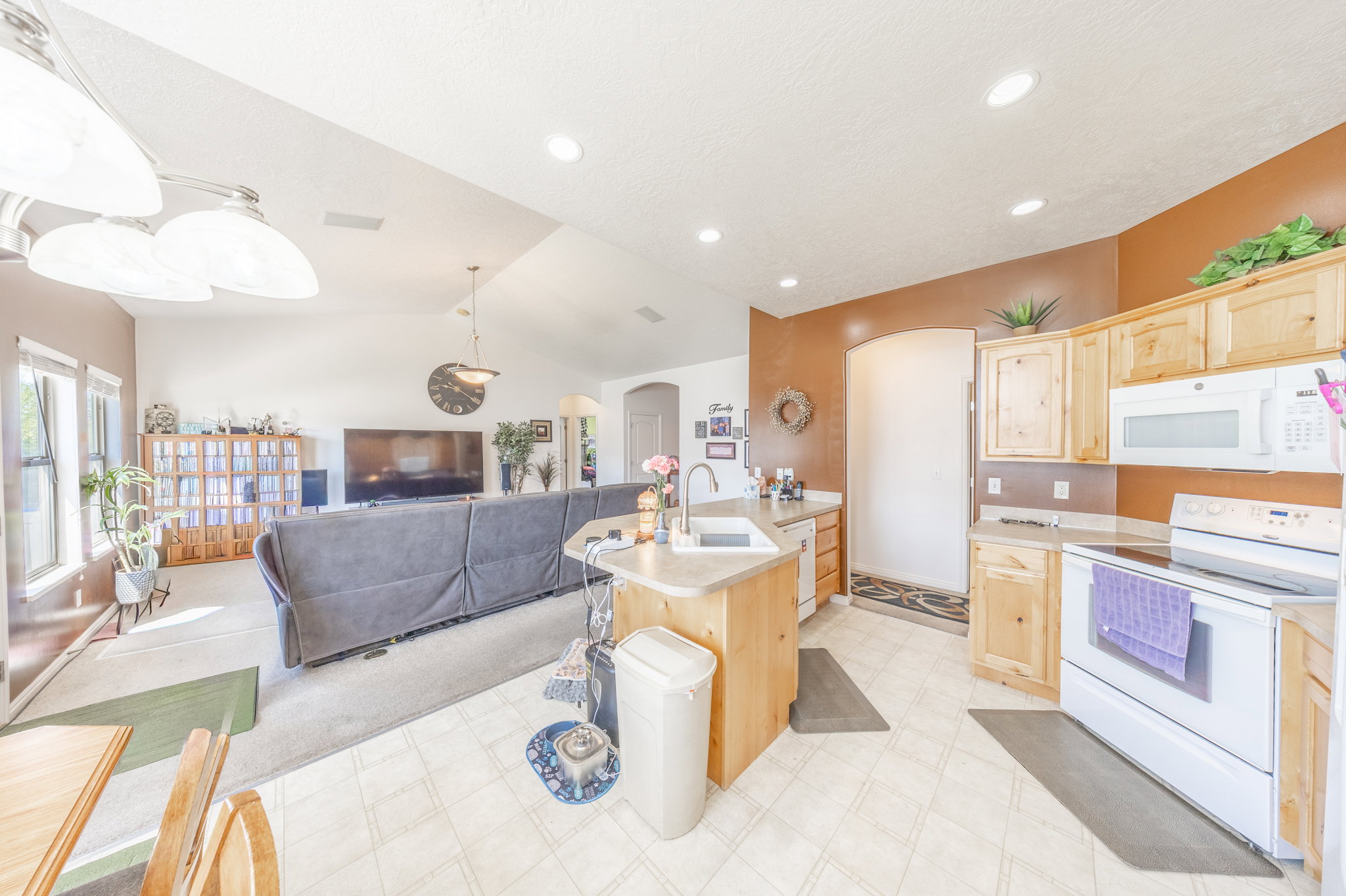Open kitchen and family room